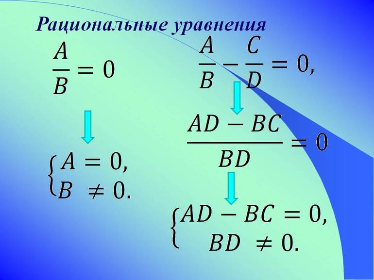 Общая информация о рациональных уравнений