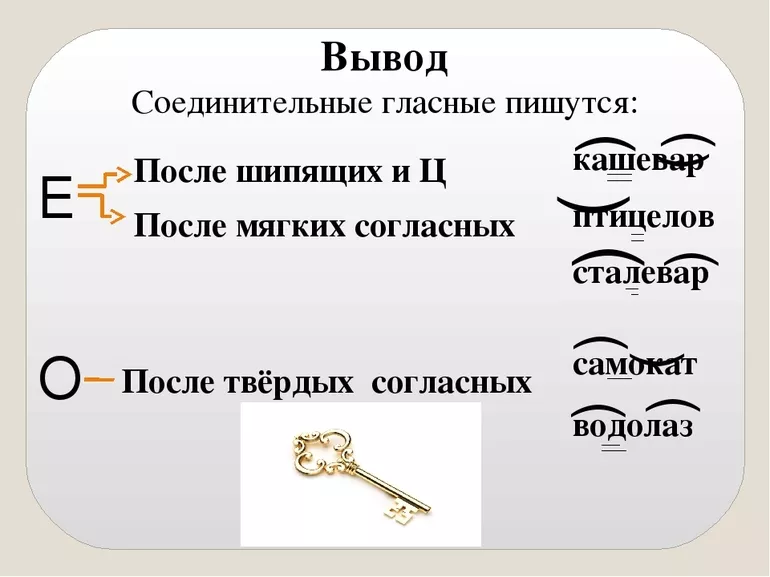 Соединительные гласные, исключения из этих правил