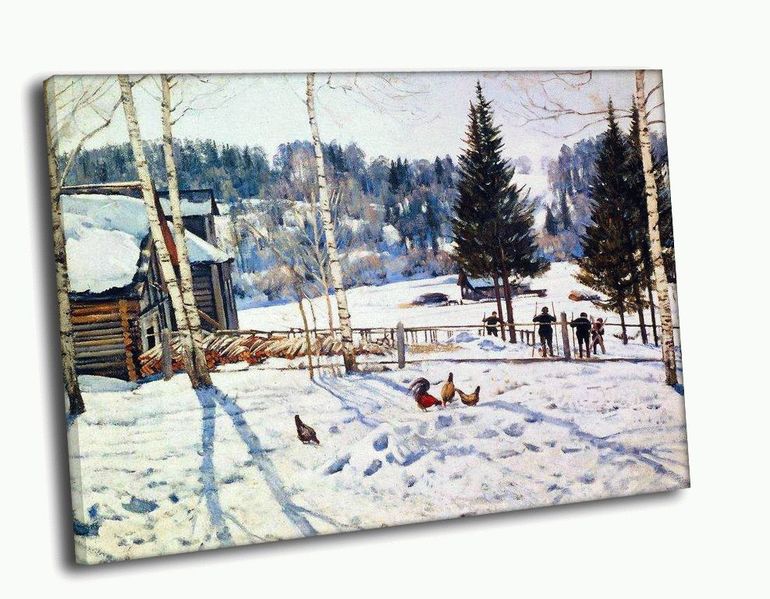 На картинах К. Ф. Юона волшебница-зима с её снегами и искрящимися сугробами.