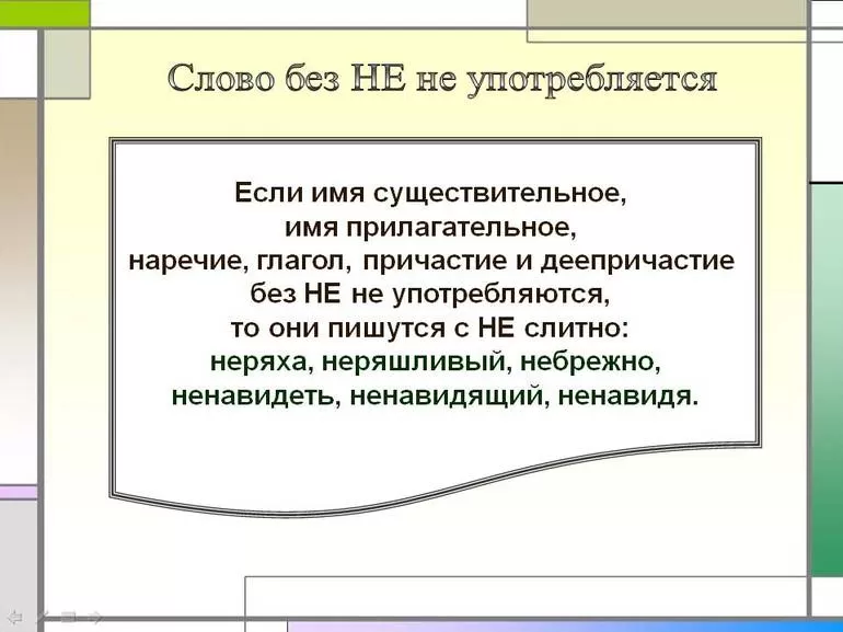 Слова, которые не употребляются без «не»