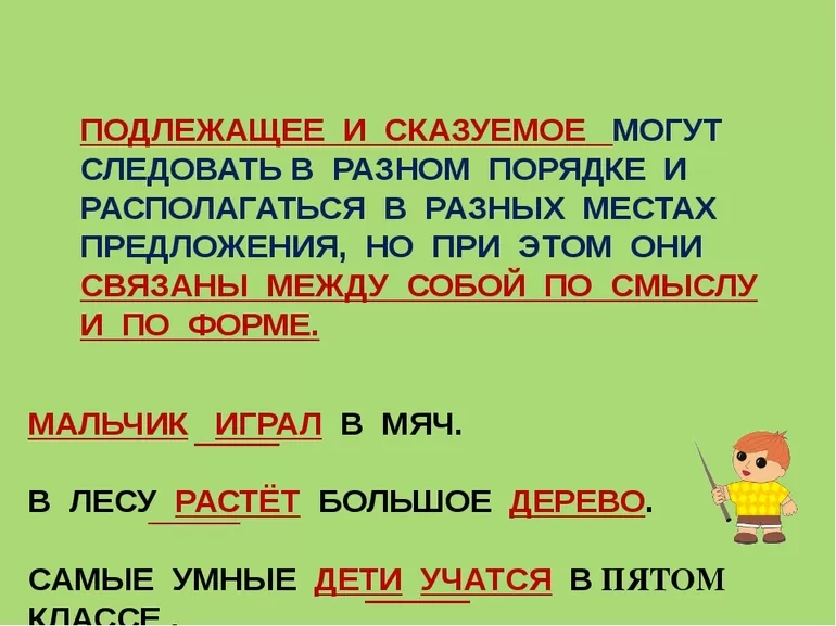 Подлежащее и сказуемое
