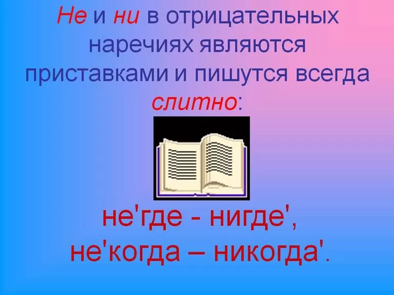 Правописание слов нигде и ни где