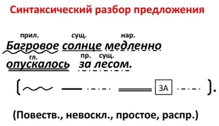 Разбор редложения на доске