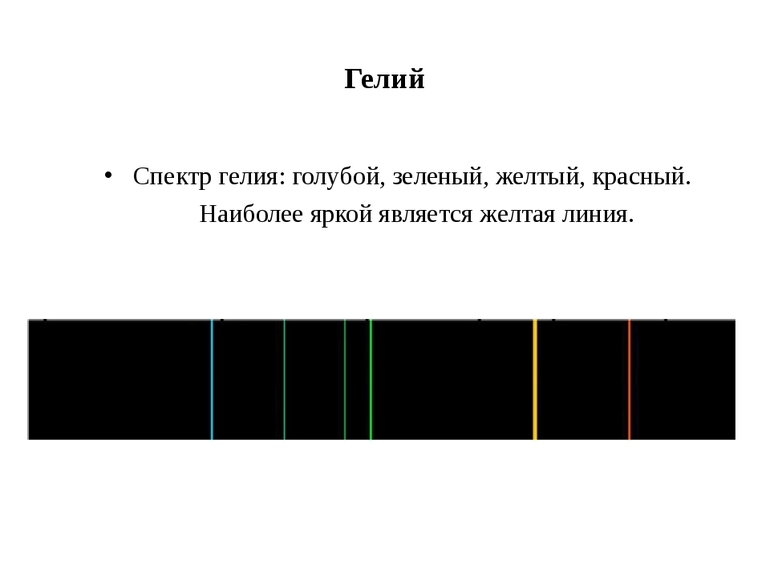 Спектр цветового излучения Гелия