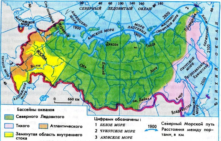 Внутренние воды россии карта