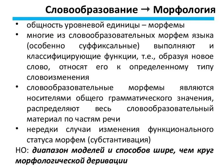 Морфология и словообразование