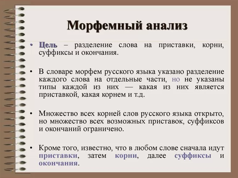 Особенности морфемного анализа