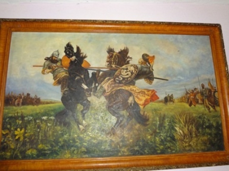 Картина «Поединок Пересвета с Челубеем на Куликовом поле»