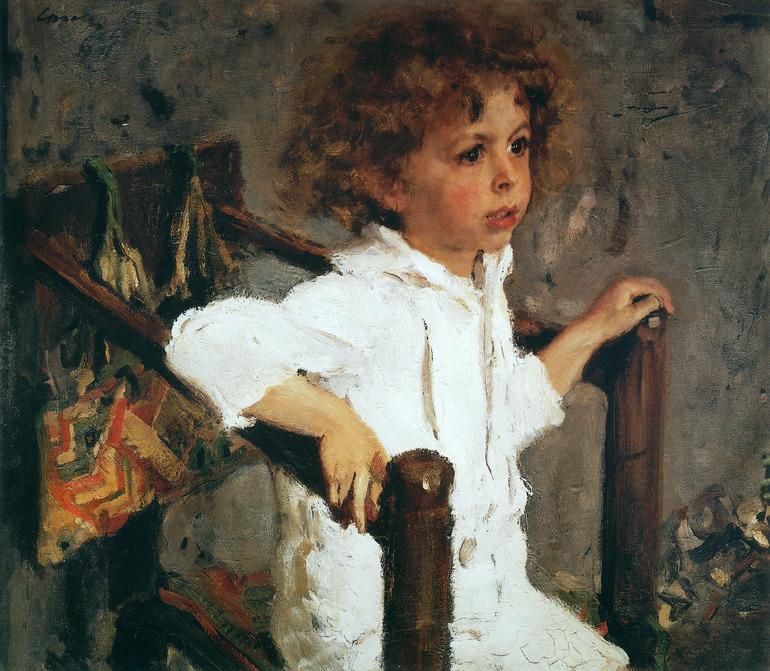 Мальчик в кресле картина