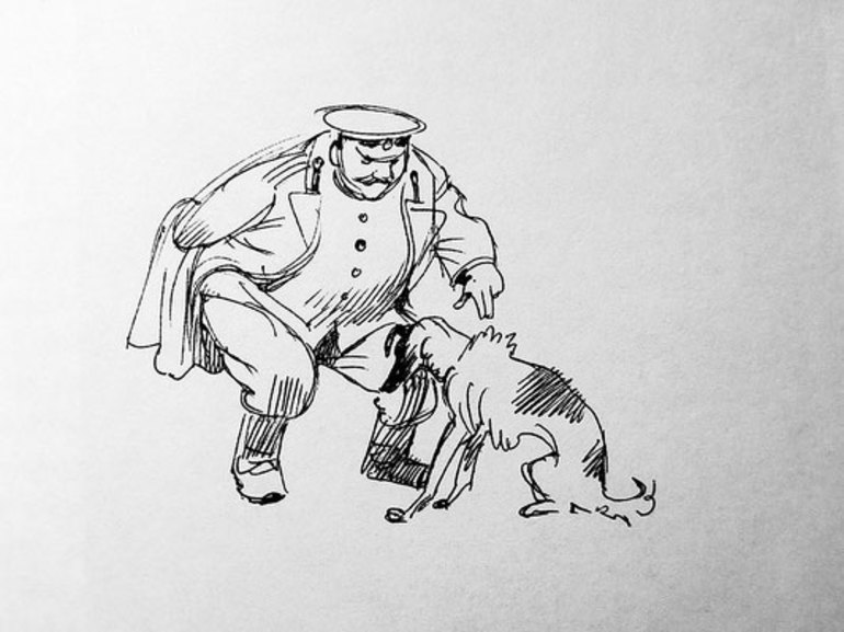 Полицейский Очумелов и собака