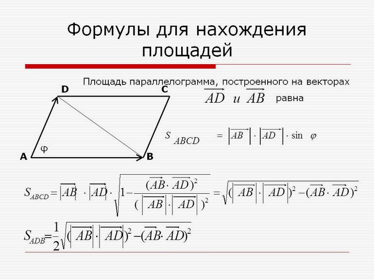 Вычислить площадь параллелограмма построенного на векторах 