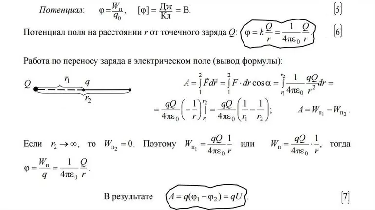 Формулы в физике