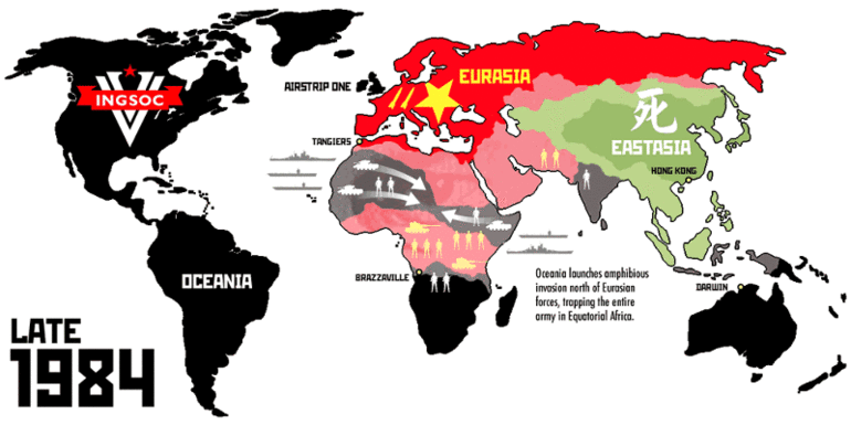 Карта мира в романе 1984