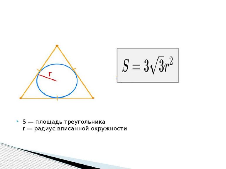 Площадь описанного треугольника 
