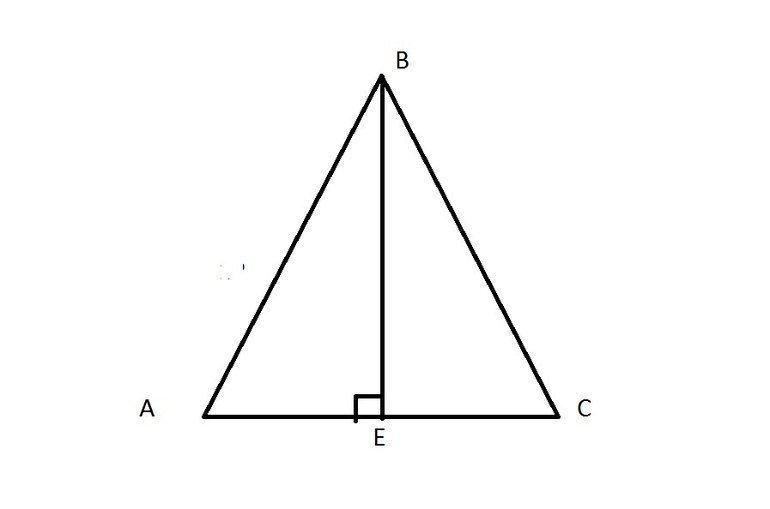 Построить высоты равнобедренного треугольника