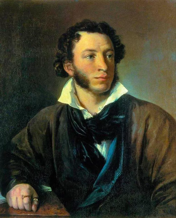 Александр Сергеевич Пушкин, автор повести «Капитанская дочка». Портрет работы В. Тропинина, 1827