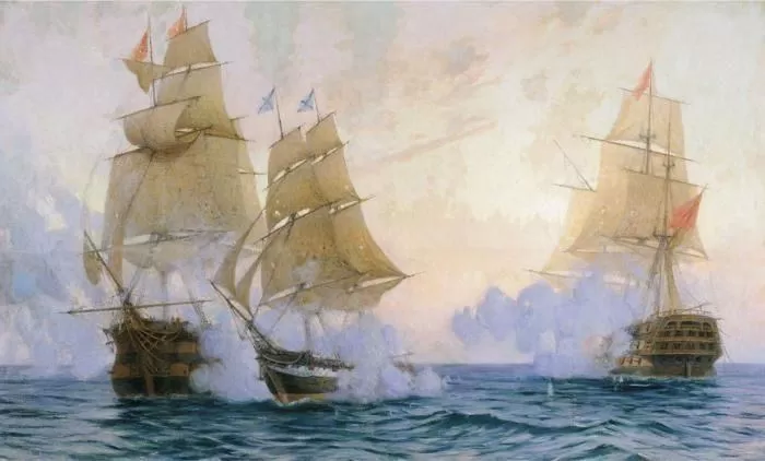 Рис. 6. Флот времен правления Петра Великого.