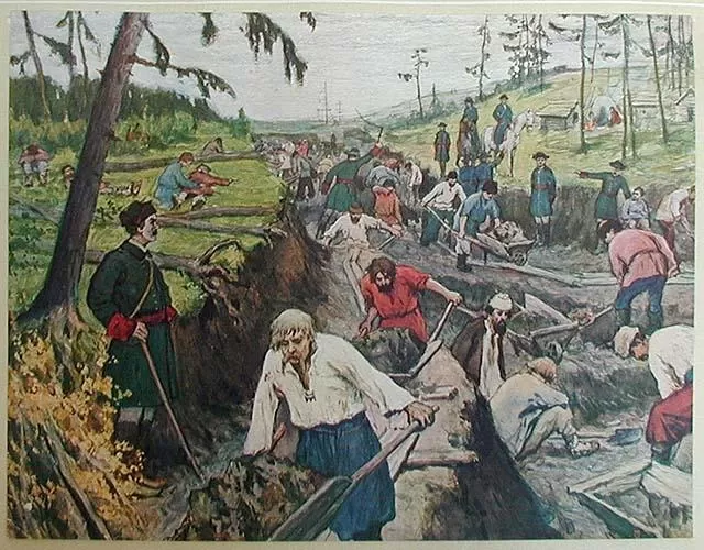 Рис. 7. Прорытие Ладожского канала