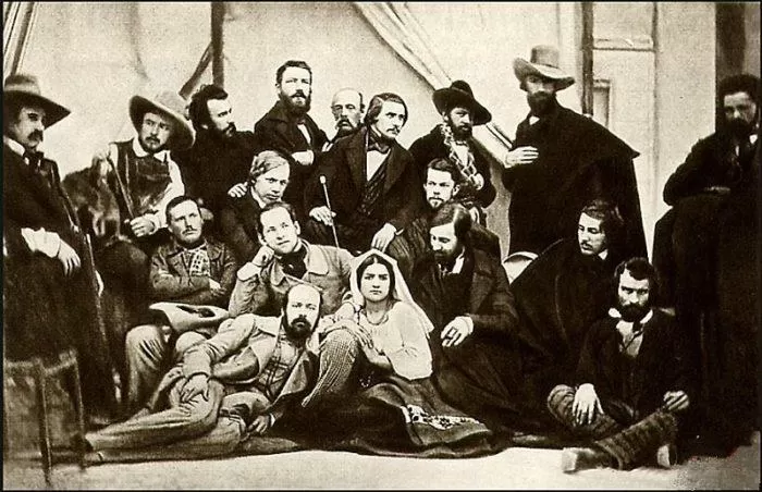 Рис. 7. Групповой дагерротип русских художников. Рим. 1845 год