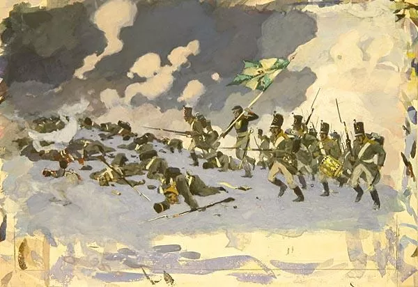 Рис. 2. Князь Андрей со знаменем. А. В. Николаев. 1971-1975 гг.