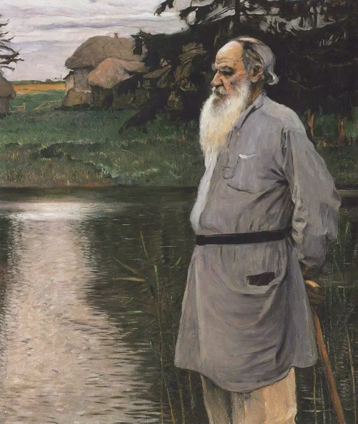 М.В.Нестеров. Портрет Л.Н.Толстого. 1907. Хост. Масло.
