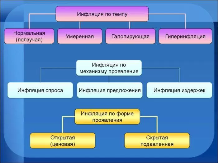 Рис 1. Виды инфляции