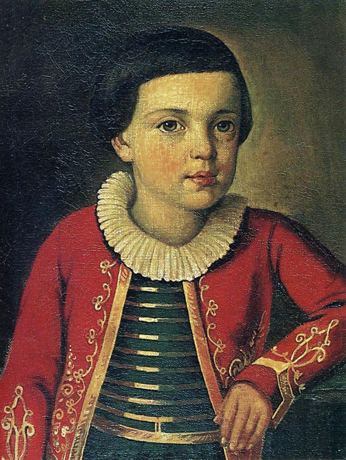 Рис. 2. М. Ю. Лермонтов в возрасте 6—9 лет. П. Заболотский. 1837 год