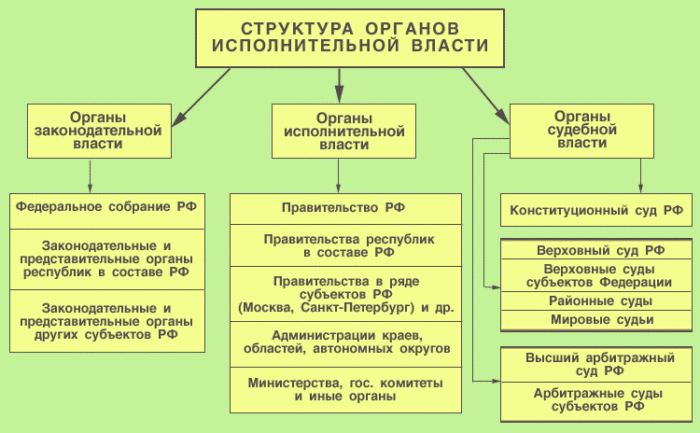 Рис. 3. Структура органов исполнительной власти Российской Федерации