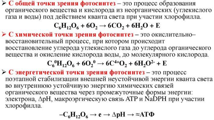 Рис. 4. Химическая формула фотосинтеза