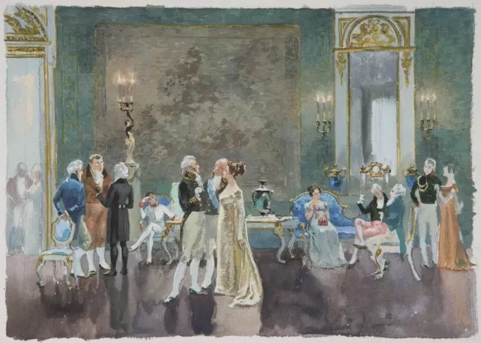 Рис. 2. Салон Анны Павловны Шерер. Художник А. Николаев