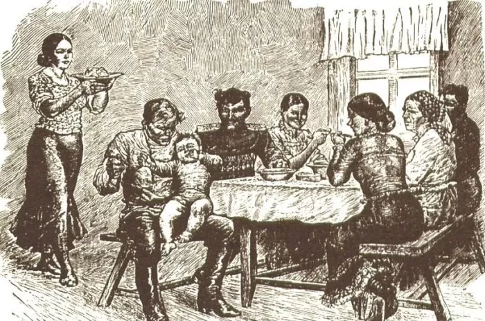 Рис. 1. Семья Мелеховых. Художник С. Корольков