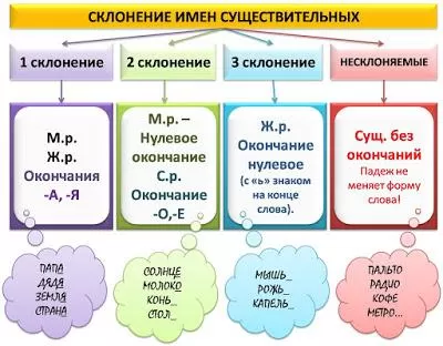 Рис. 1. Склонение имен существительных