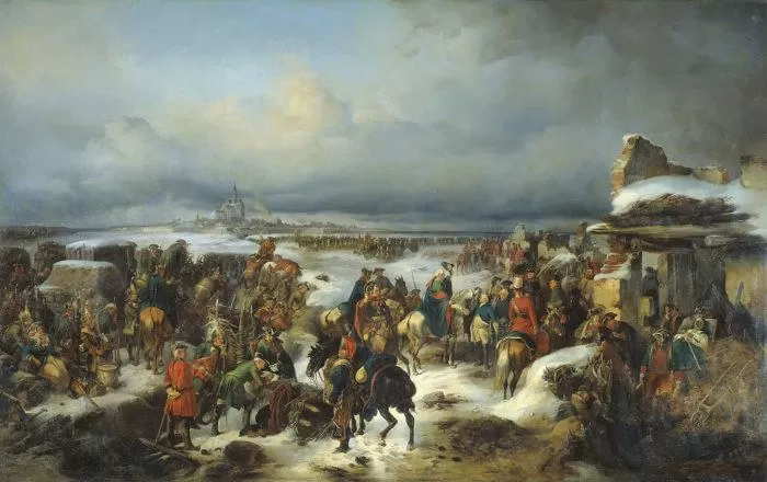 Рис. 2. Взятие крепости Кольберг в ходе Семилетней войны. А. Коцебу. 1852 год