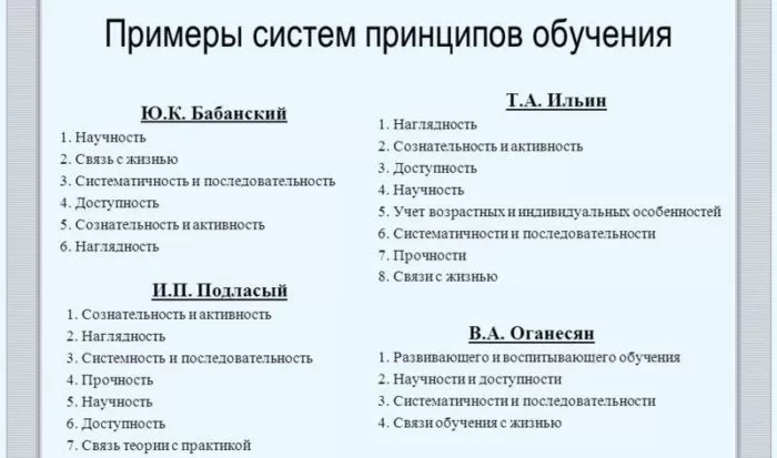 Рис. 2. Система принципов обучения