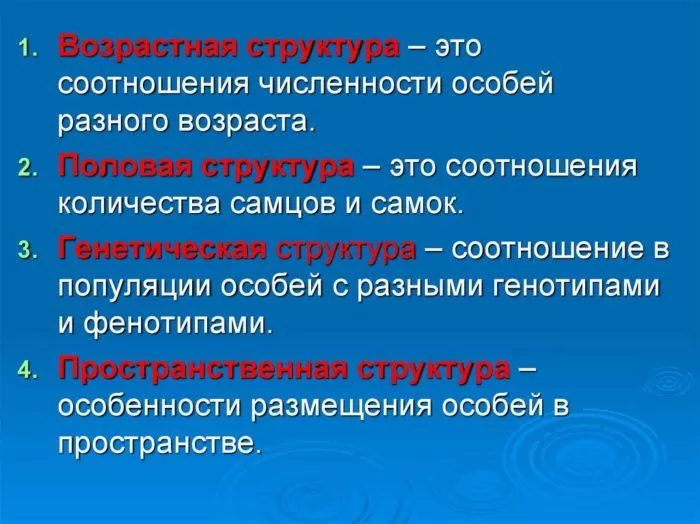 Рис. 2. Структура популяции
