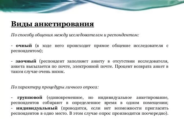 Рис. 3. Виды анкетирования