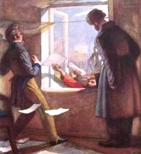 Рис. 3. Иллюстрации к комедии "Ревизор". Ю. Д. Коровин. 1951 год