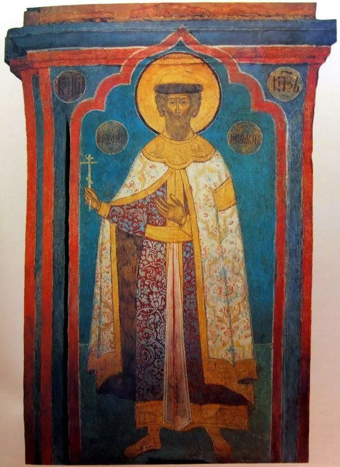 Рис. 3. Святой Александр Невский. Фреска. 1666 год