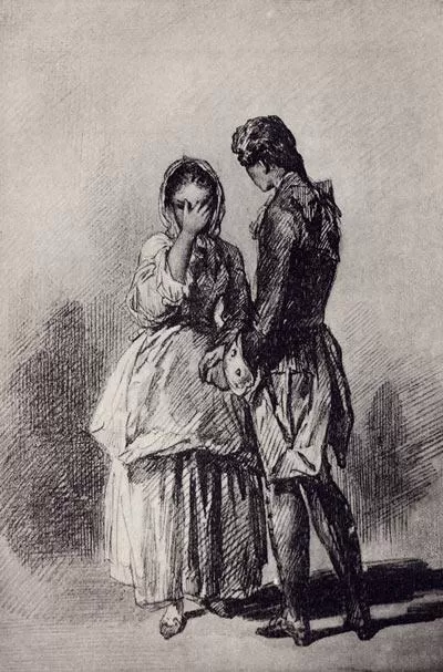 Рис. 4. Маша и Гринев. Рисунок П. П. Соколова