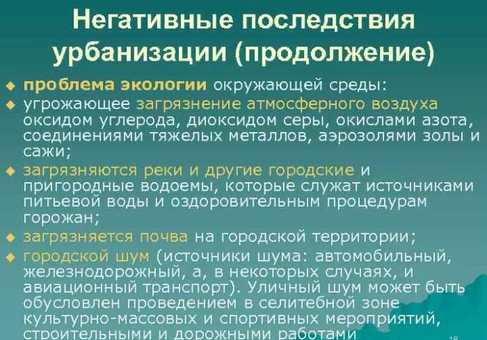 Рис. 4. Негативные последствия урбанизации