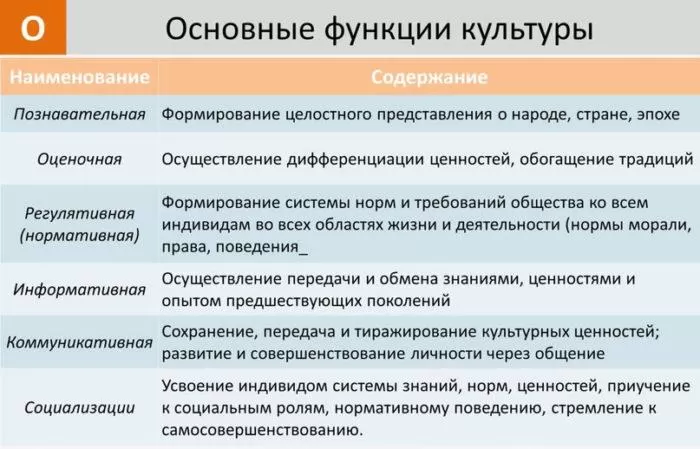 Рис. 4. Основные функции культуры