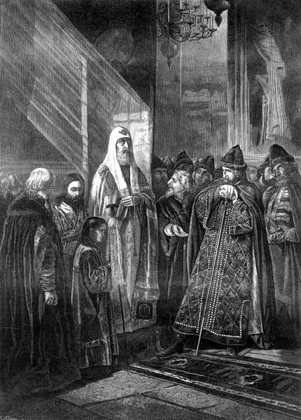 Рис. 6. Митрополит Филипп отказывается благословить Ивана Грозного. В. В. Пукирев