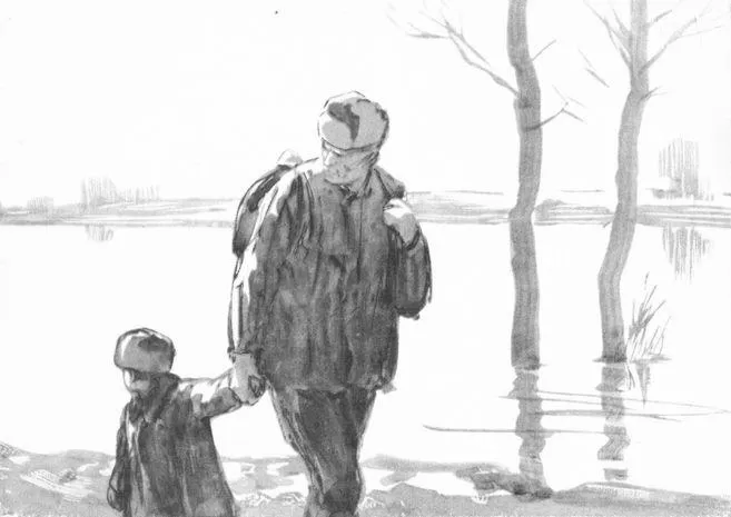 Рис. 6. Иллюстрации к повести М. Шолохова Судьба человека. Кукрыниксы
