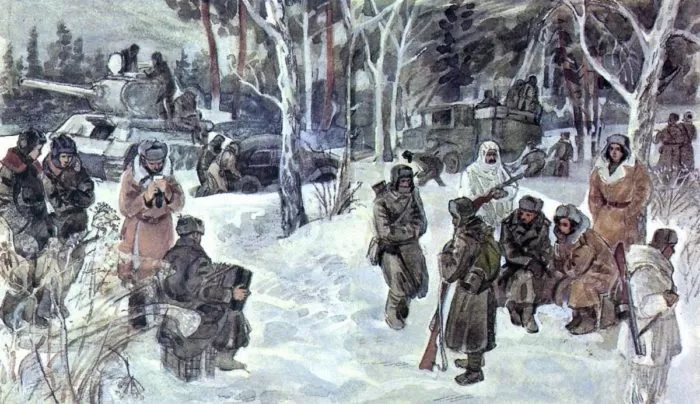 Рис. 5. Василий Теркин. Художник И. Бруни
