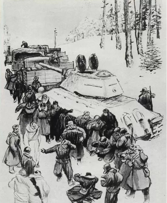 Рис. 2. Гармонь. О. Верейский. 1943-46 гг.