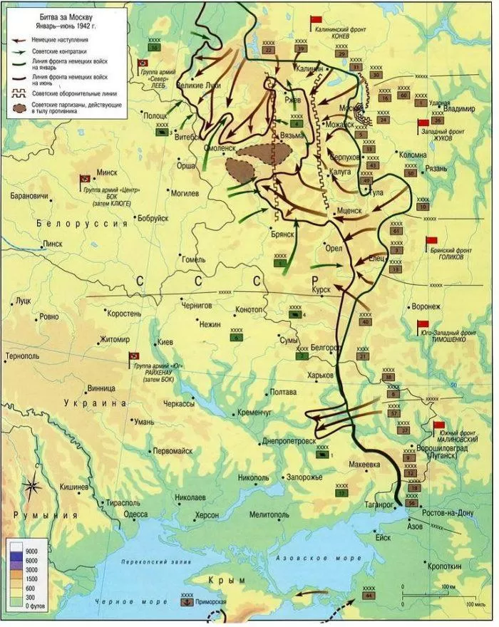 Рис. 4. Карта сражения за Москву