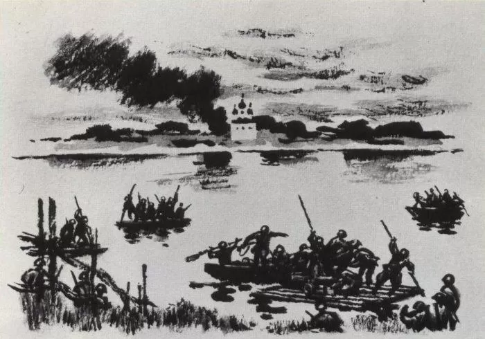 Рис. 3. Переправа. О. Верейский. 1943-46 гг.