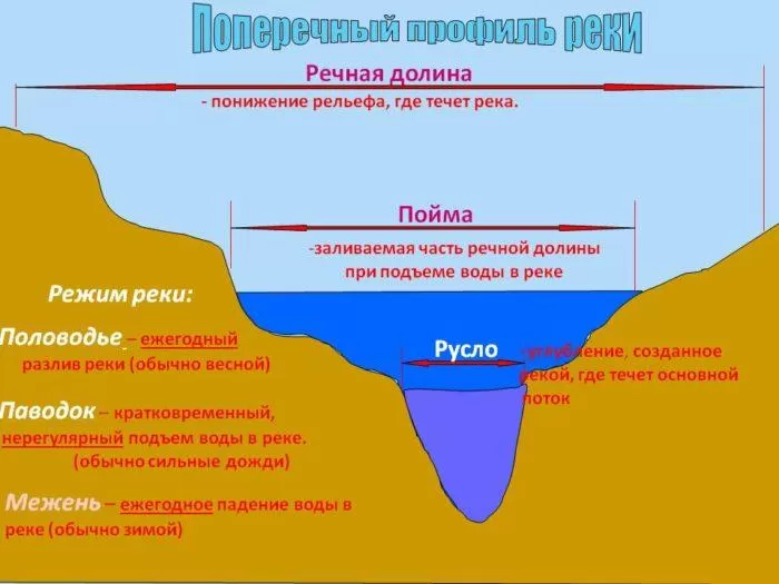 Рис. 2. Поперечный профиль реки