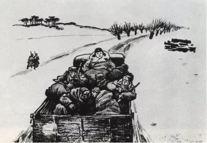 Рис. 4. Попутная машина. О. Верейский. 1943-46 гг.