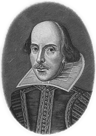 Рис. 1. Единственное известное достоверное изображение Шекспира — гравюра из посмертного «Первого фолио». Мартин Друшаут. 1623 год